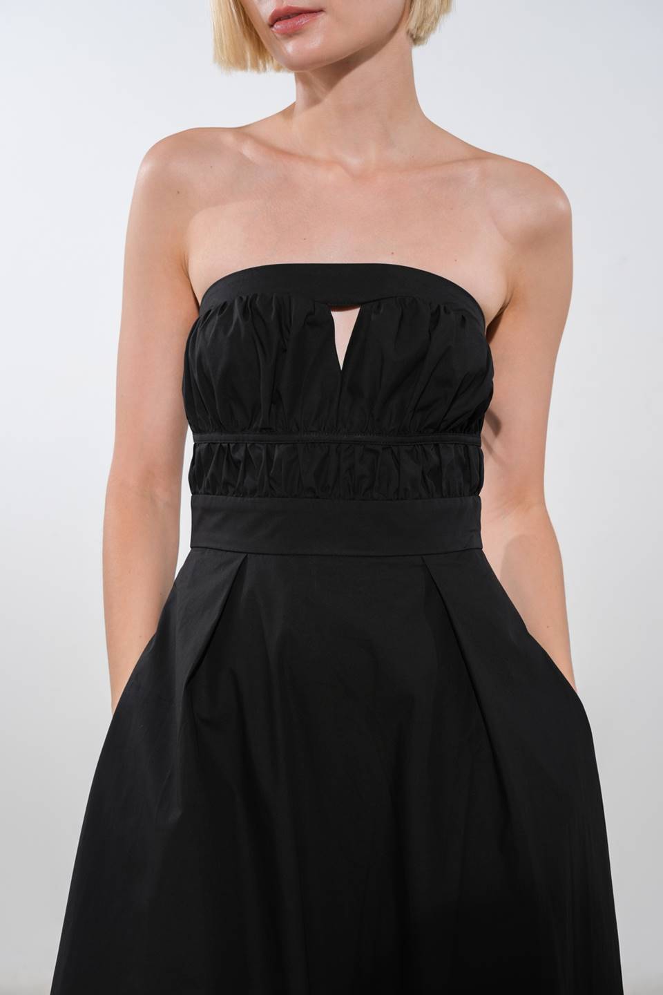 MYSTIC MIDI DRESS - STRAPLESS COTTON DRESS-Vavasi