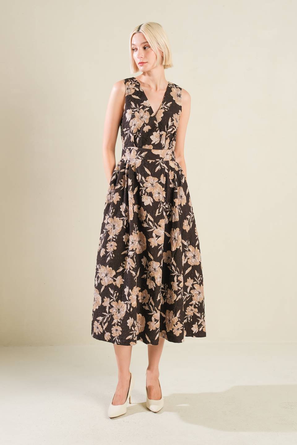 VENTURA VISION WOVEN MIDI DRESS-Vavasi
