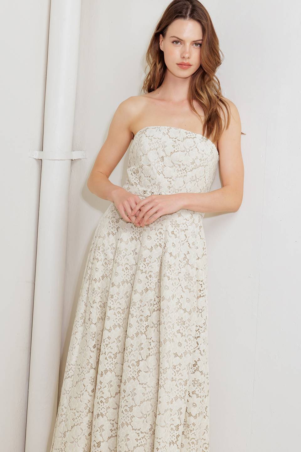EMORY MIDI DRESS - IVORY LACE-Vavasi