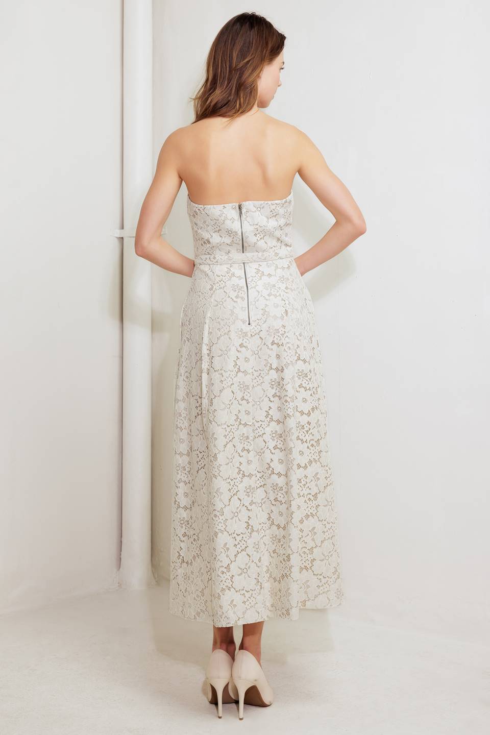 EMORY MIDI DRESS - IVORY LACE-Vavasi