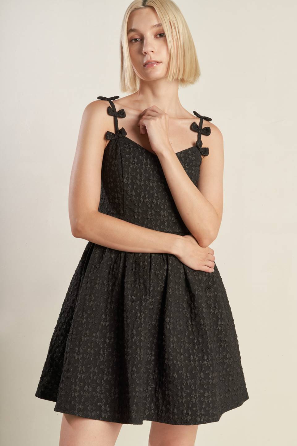 Size Medium, COVETED SWEETNESS BOW DETAIL MINI DRESS - FINAL SALE-Vavasi