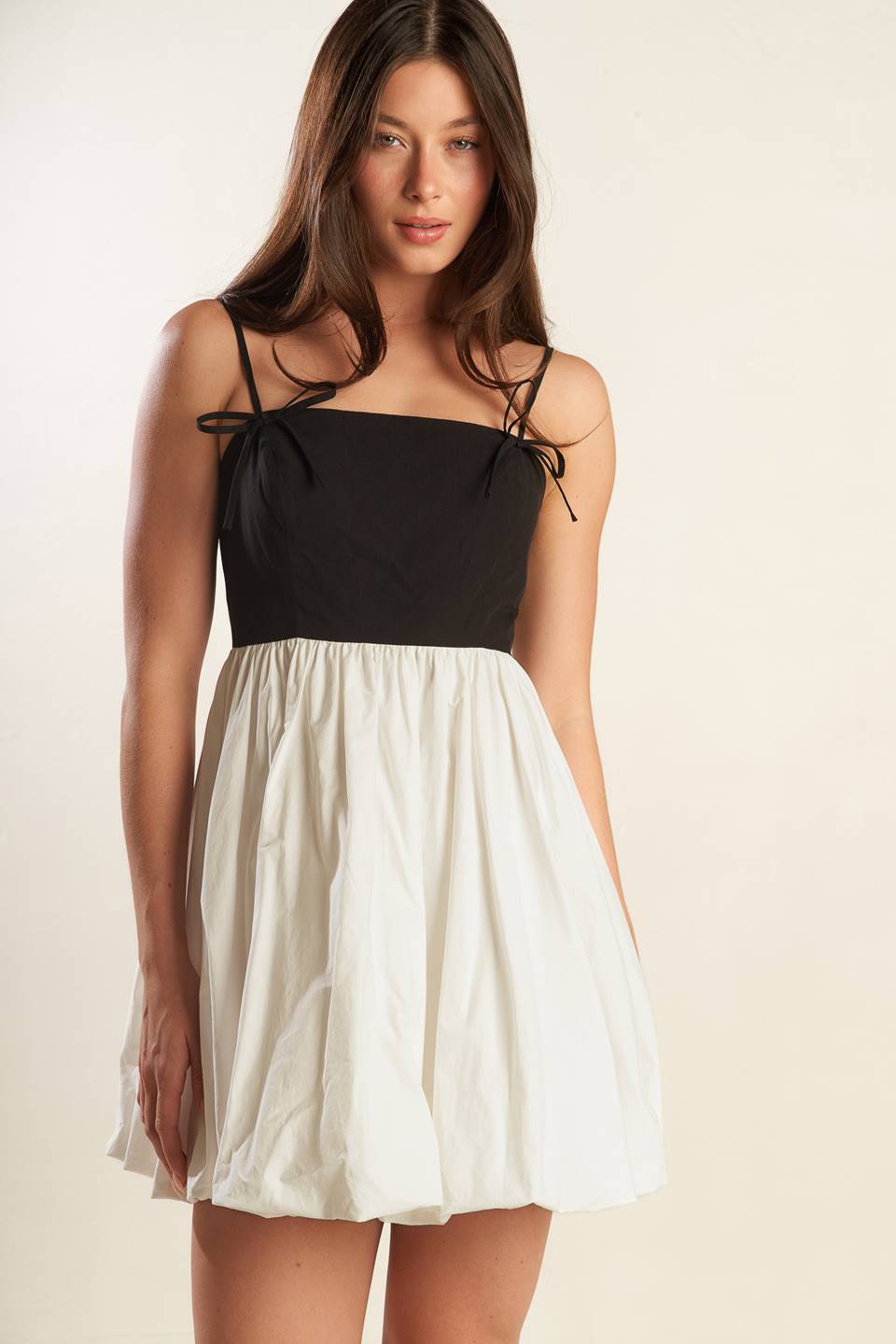 SLAY ALL DAY - BLACK & WHITE MINI DRESS-Vavasi