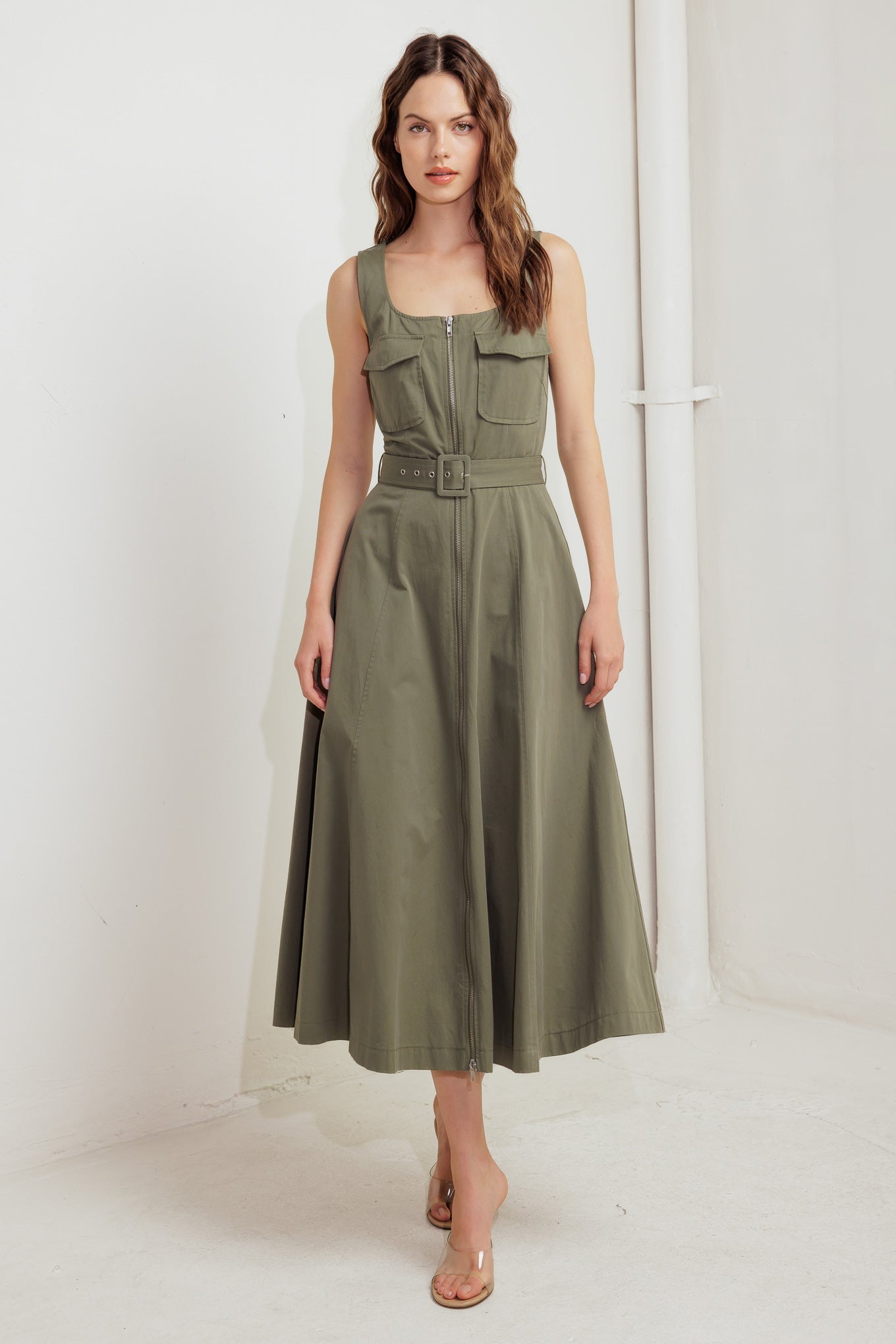 OLIVE GROVE MIDI DRESS-Vavasi