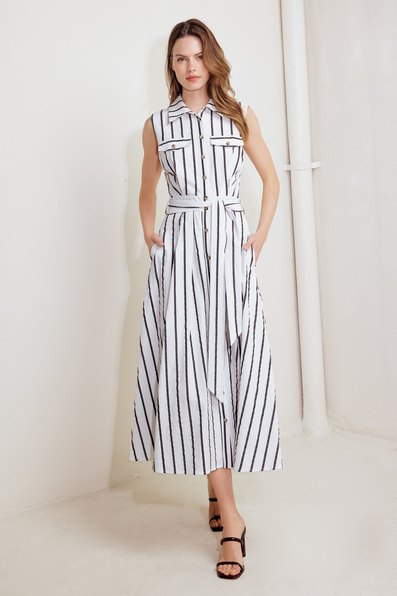 LEXINGTON STRIPE MIDI DRESS-Vavasi