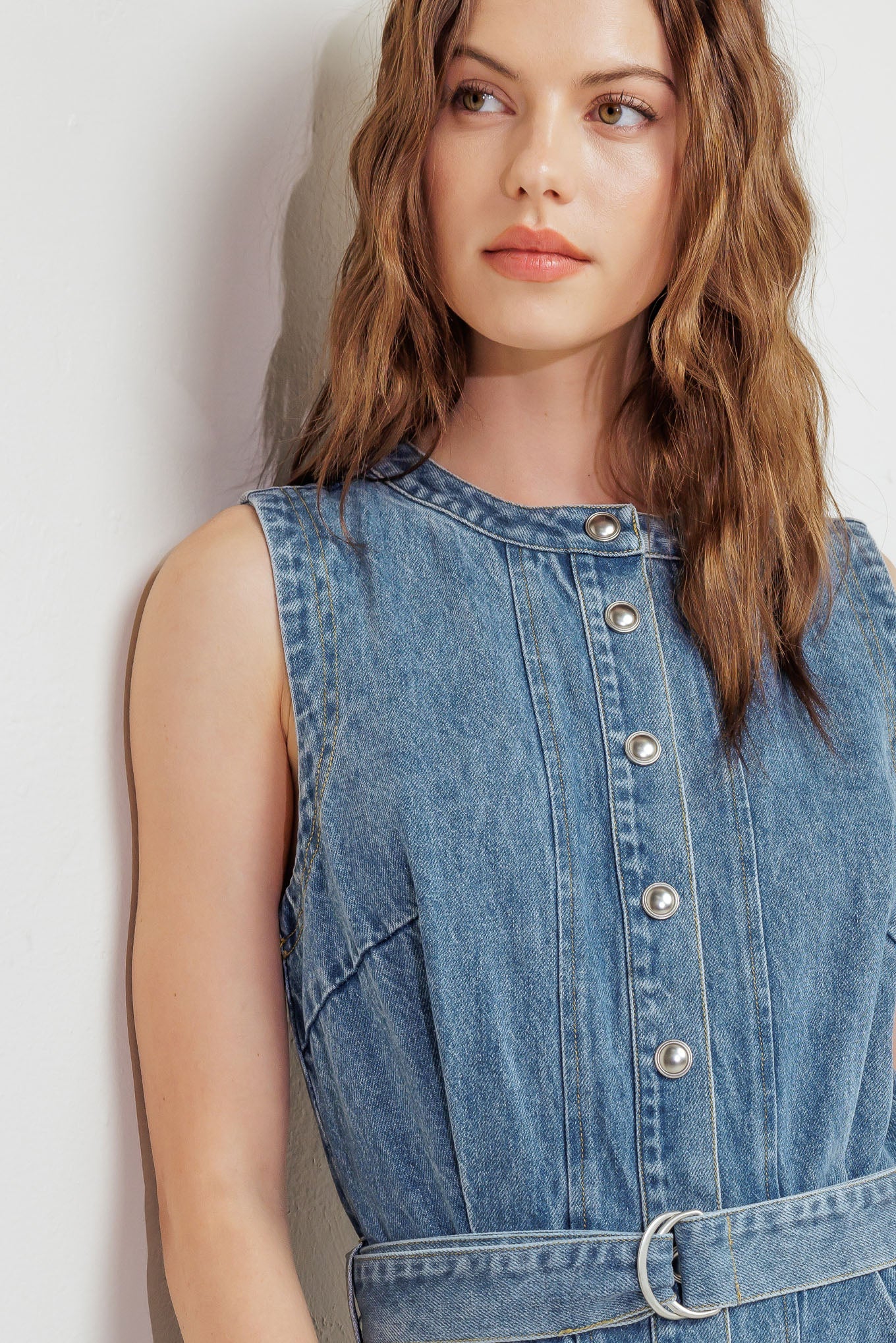 MIDNIGHT RODEO DENIM MIDI DRESS-Vavasi