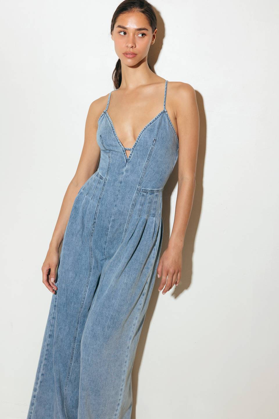 EDIE LIGHT DENIM JUMPSUIT-Vavasi