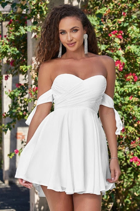 Sophie Mini Dress - White-Vavasi