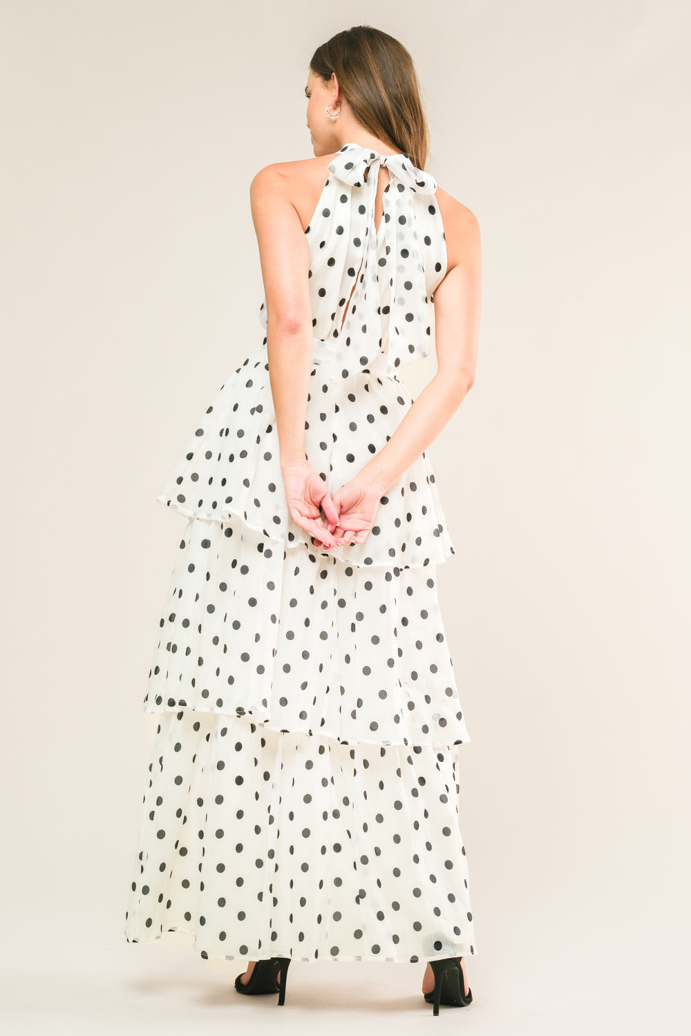 PRETTY IN POLKA DOTS - HALTER MAXI DRESS-Vavasi