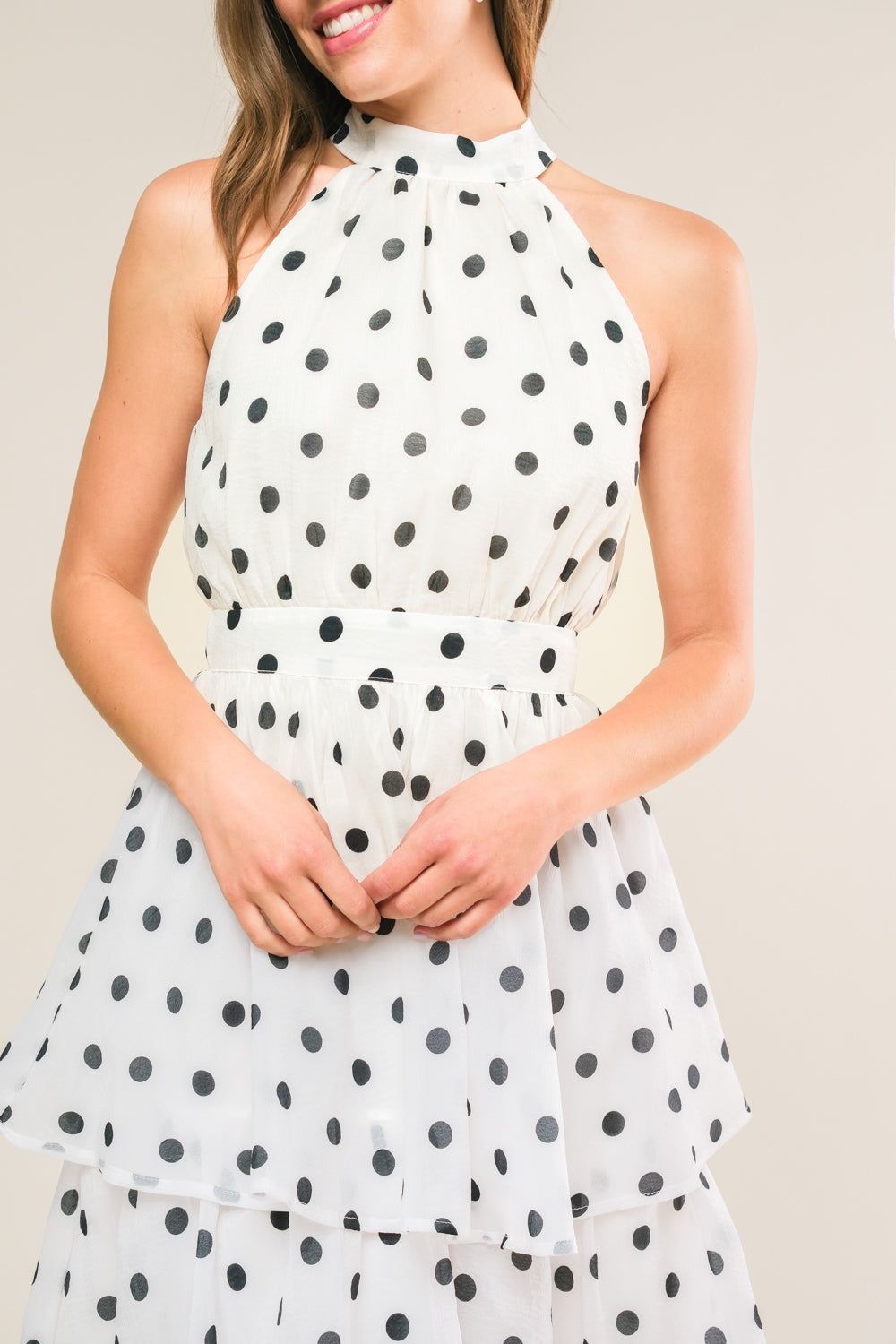 PRETTY IN POLKA DOTS - HALTER MAXI DRESS-Vavasi
