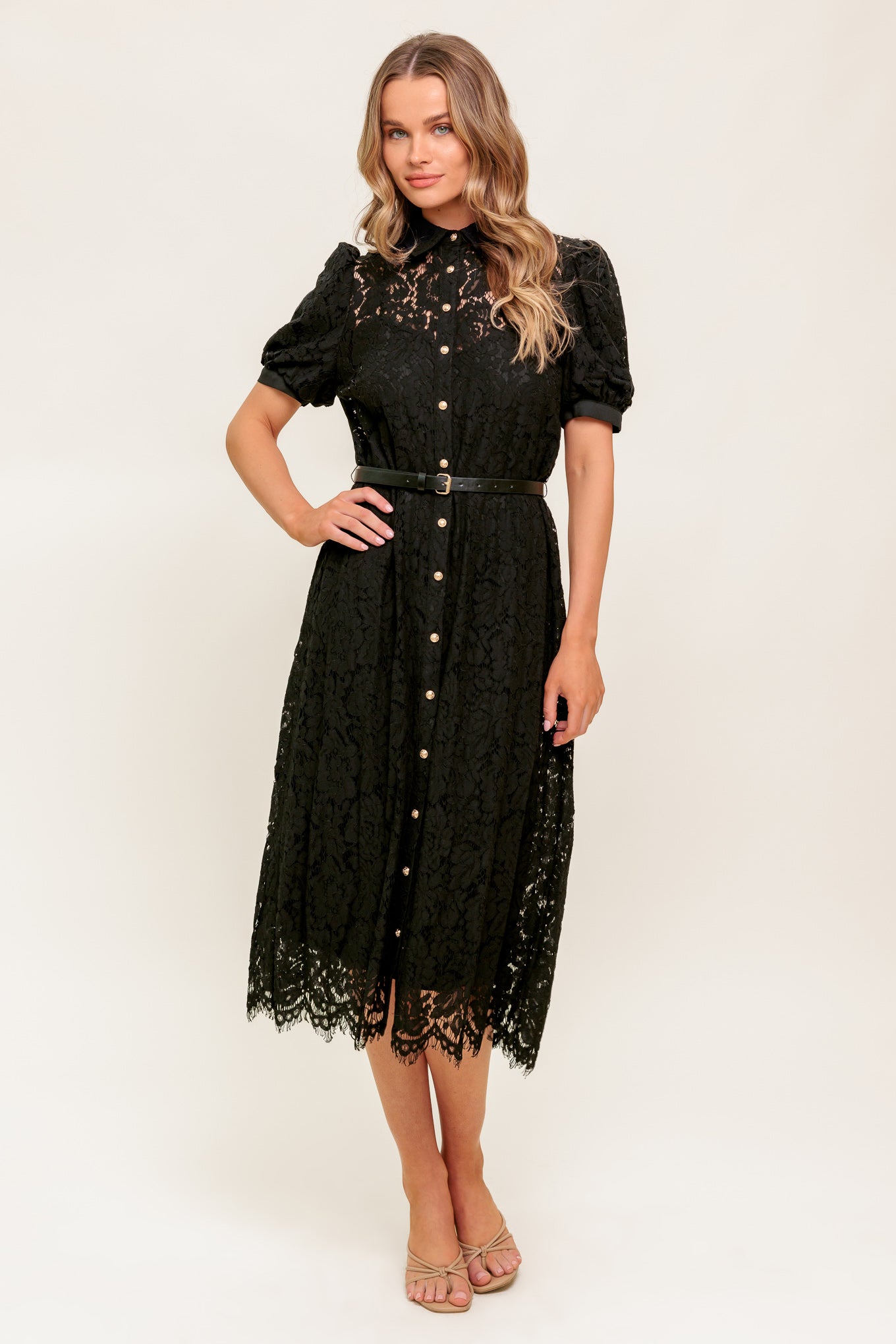 LUKA LACE SHIRT DRESS-Vavasi