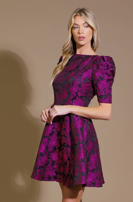 TRUDIE JACQUARD MINI DRESS-Vavasi