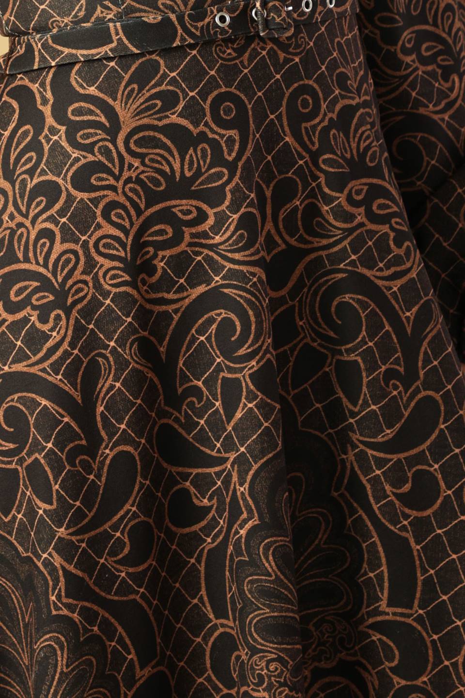 RUSTIC ALLURE MIDI DRESS - BROWN-Vavasi