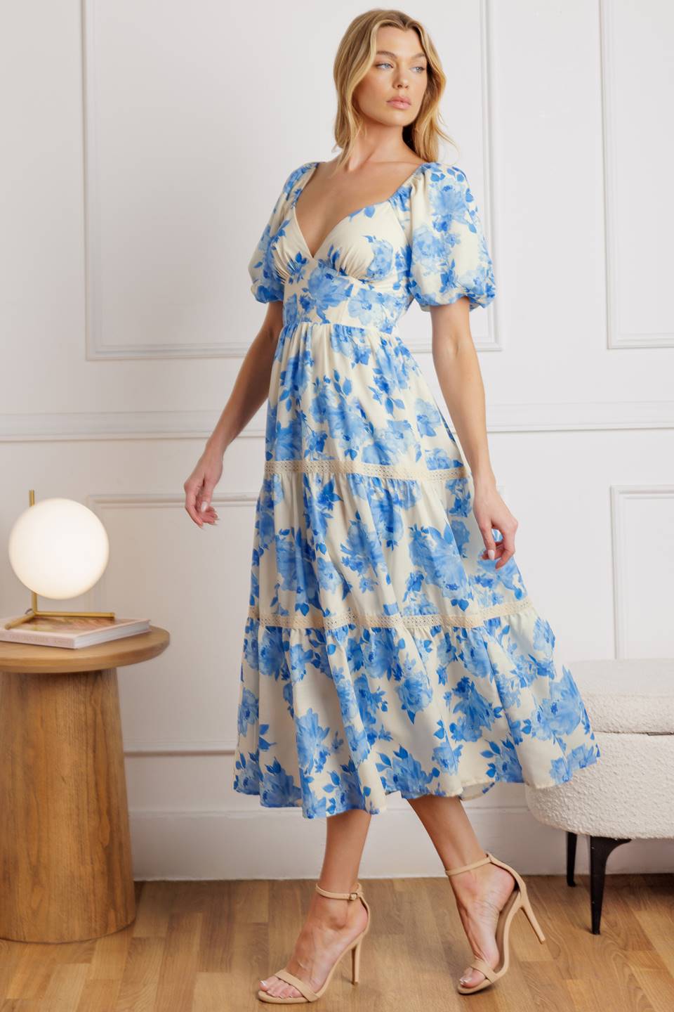 THROUGH THE FOG WOVEN MIDI DRESS-Vavasi