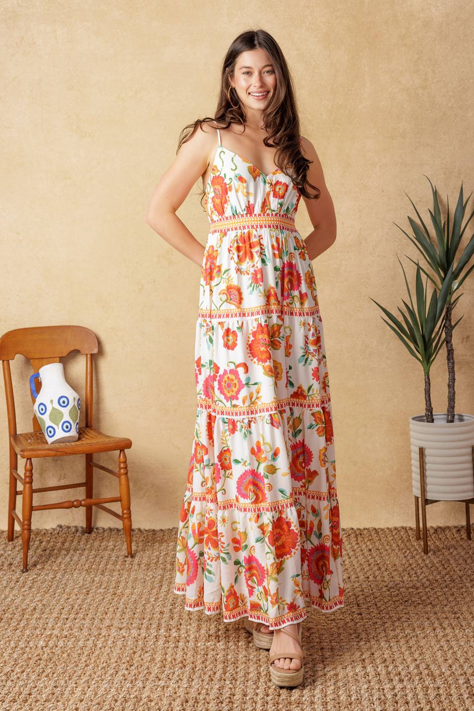 SUMMER SANGRIA MAXI DRESS - RED-Vavasi