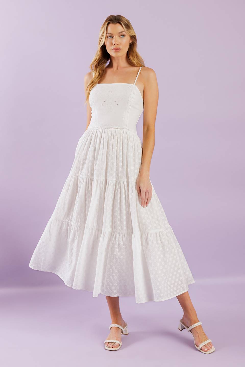 ENCHANTING MOMENTS WOVEN MIDI DRESS-Vavasi