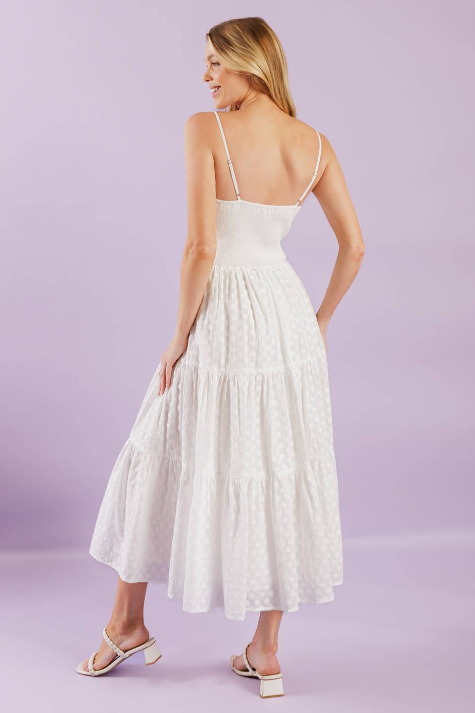 ENCHANTING MOMENTS WOVEN MIDI DRESS-Vavasi