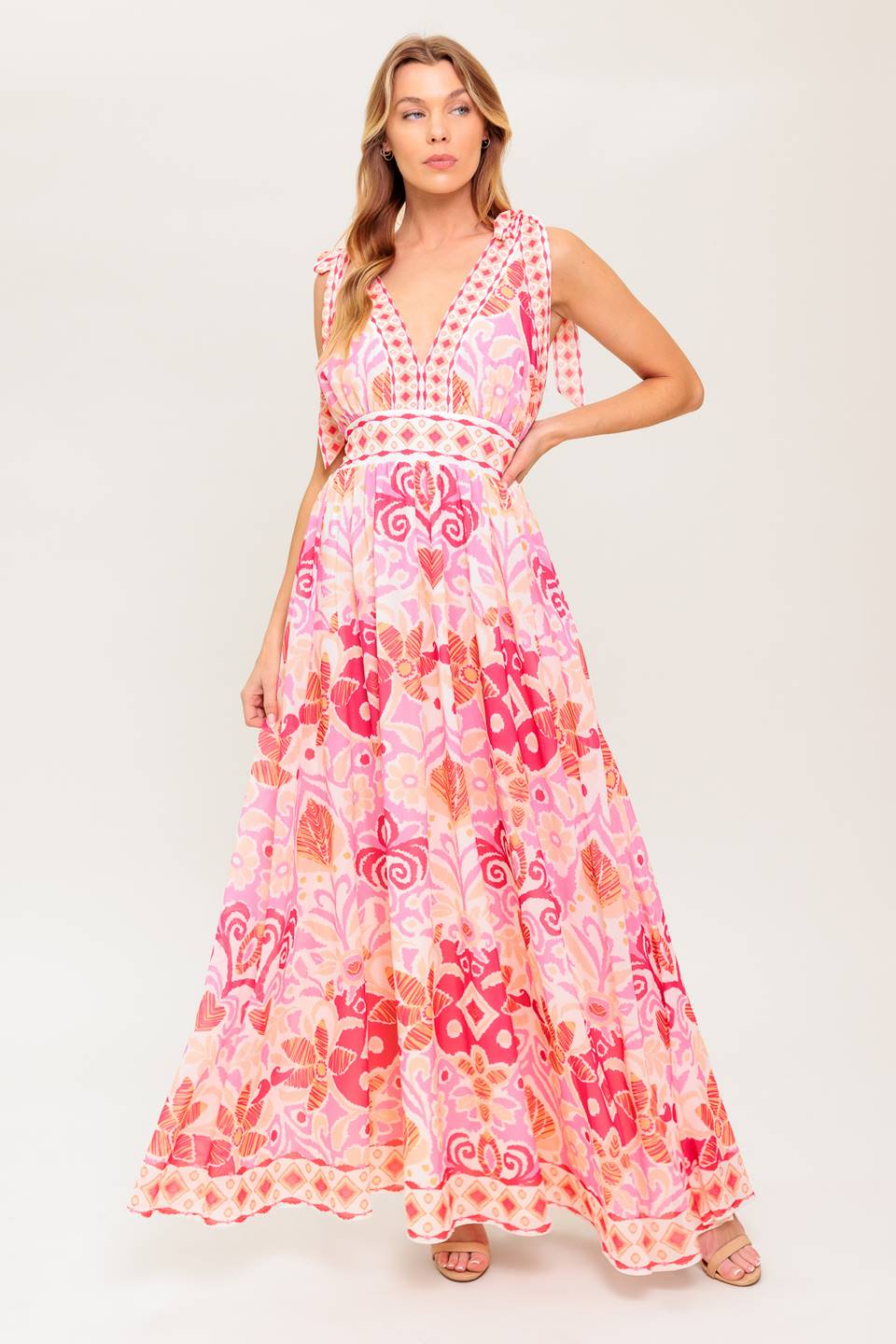 VINEYARD BLUSH MAXI DRESS - PINK-Vavasi