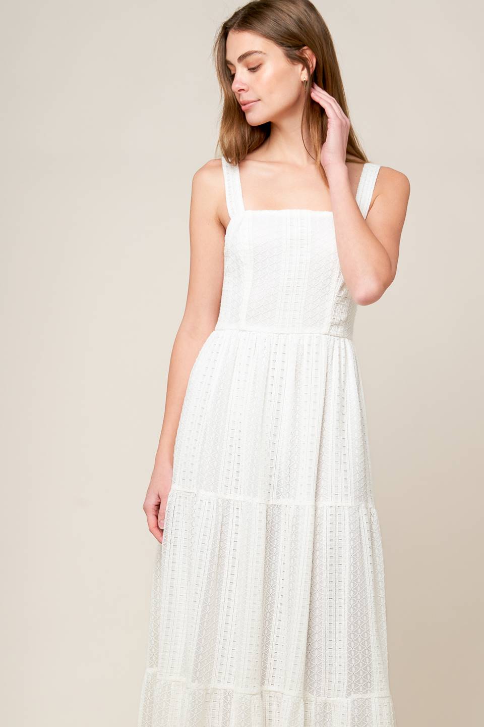 AFTER THE RAIN - WHITE LACE MAXI DRESS-Vavasi