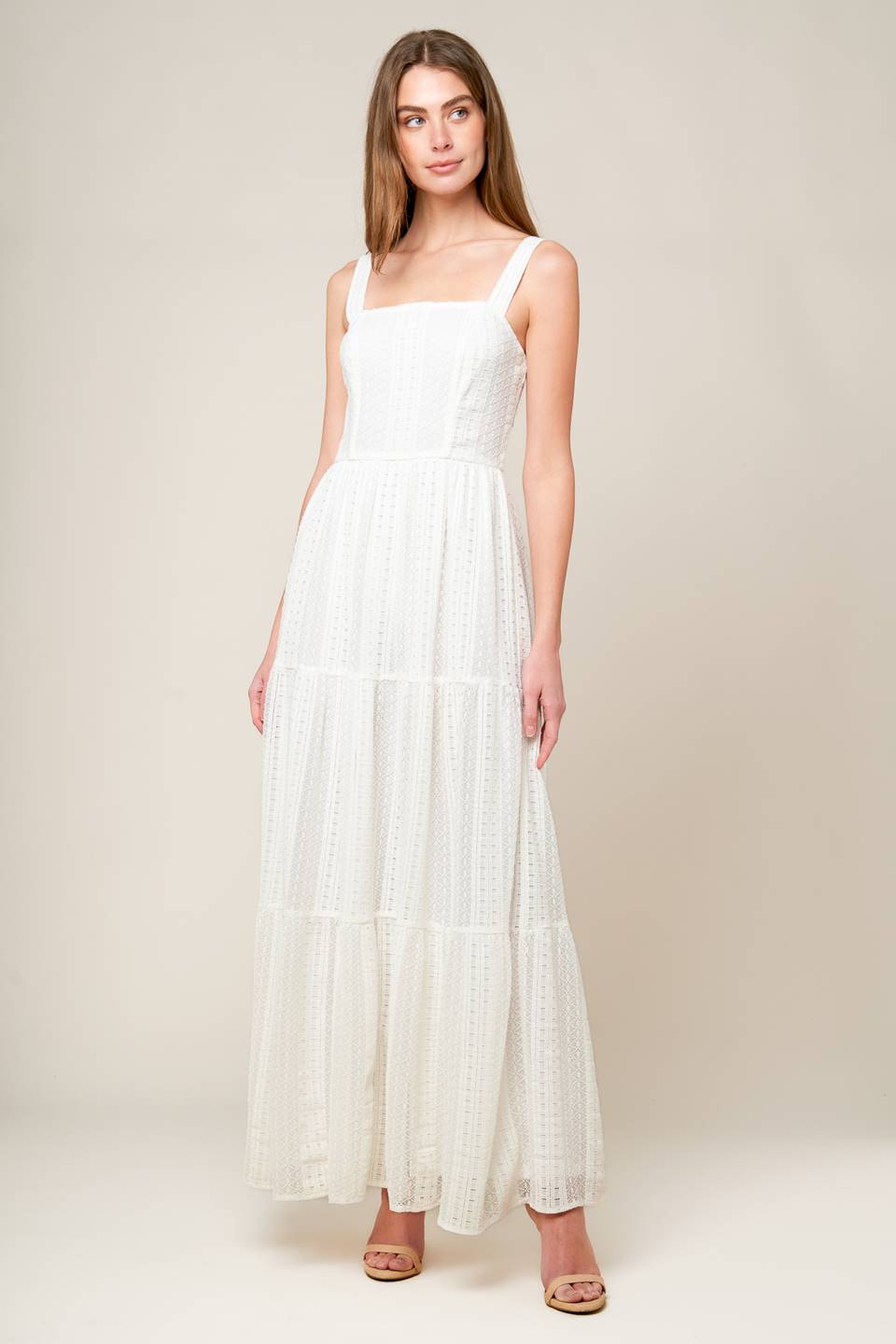 AFTER THE RAIN - WHITE LACE MAXI DRESS-Vavasi