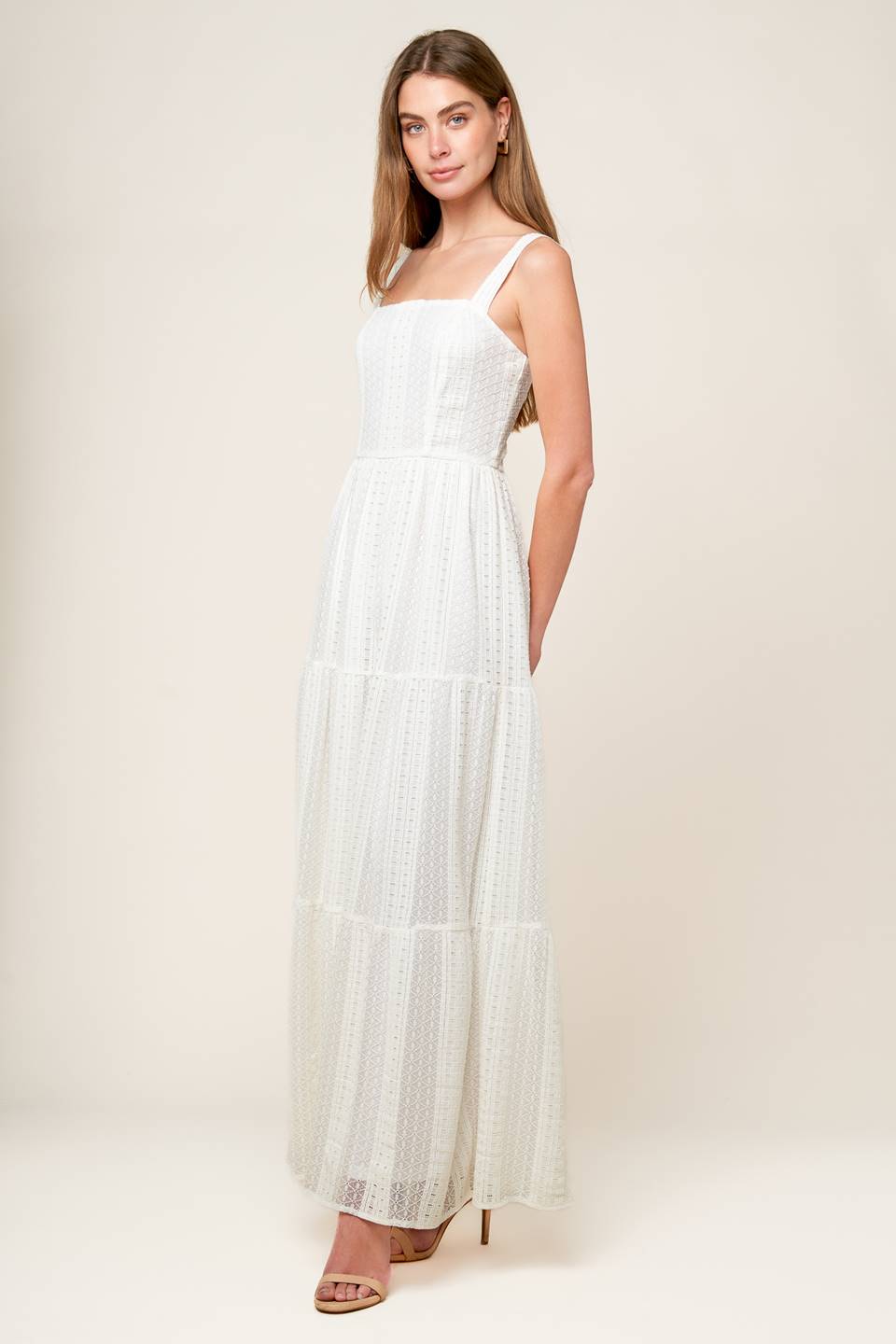 AFTER THE RAIN - WHITE LACE MAXI DRESS-Vavasi