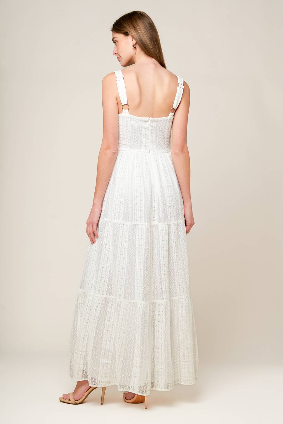 AFTER THE RAIN - WHITE LACE MAXI DRESS-Vavasi