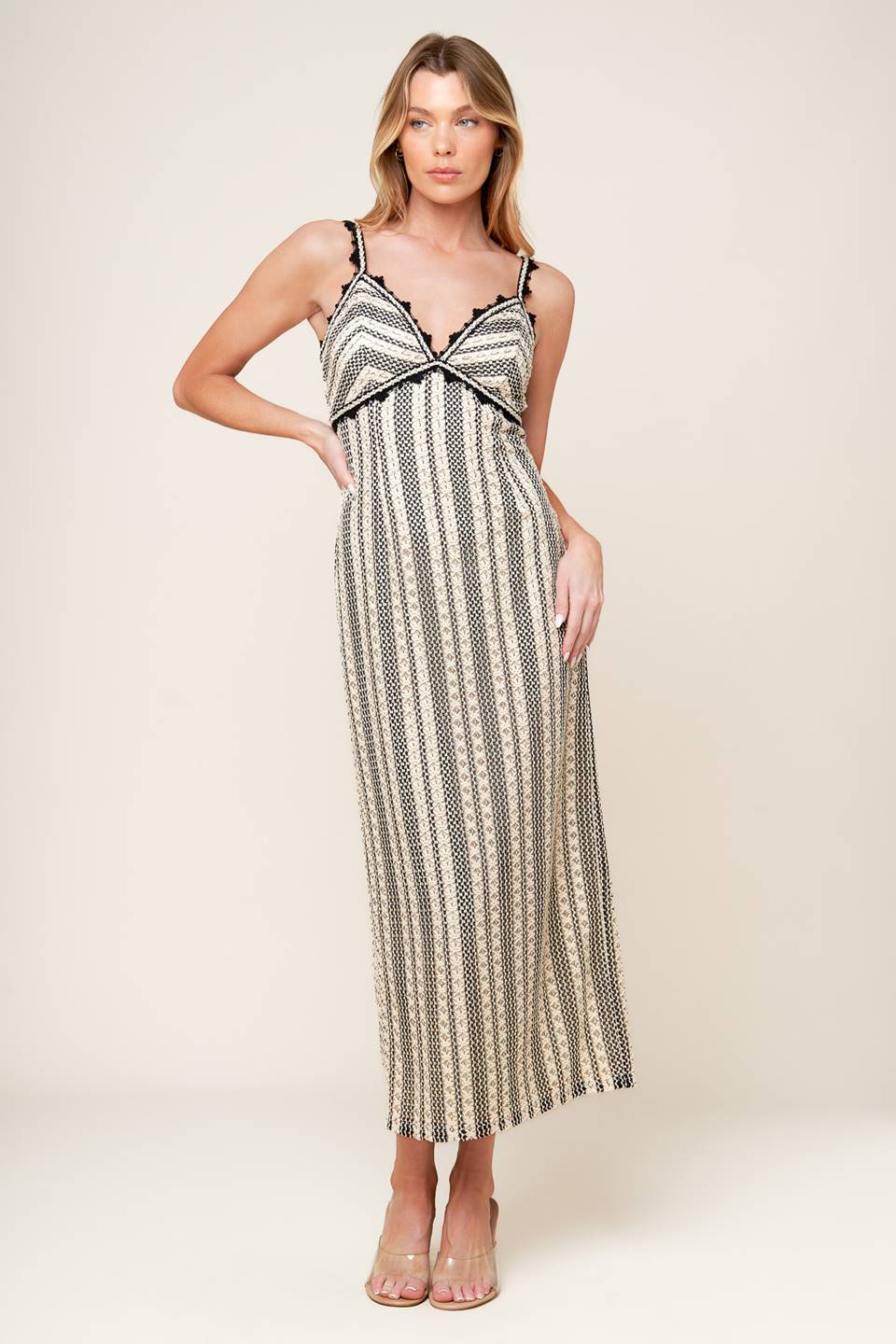 TAKE ME AWAY CROCHET LACE MIDI DRESS-Vavasi