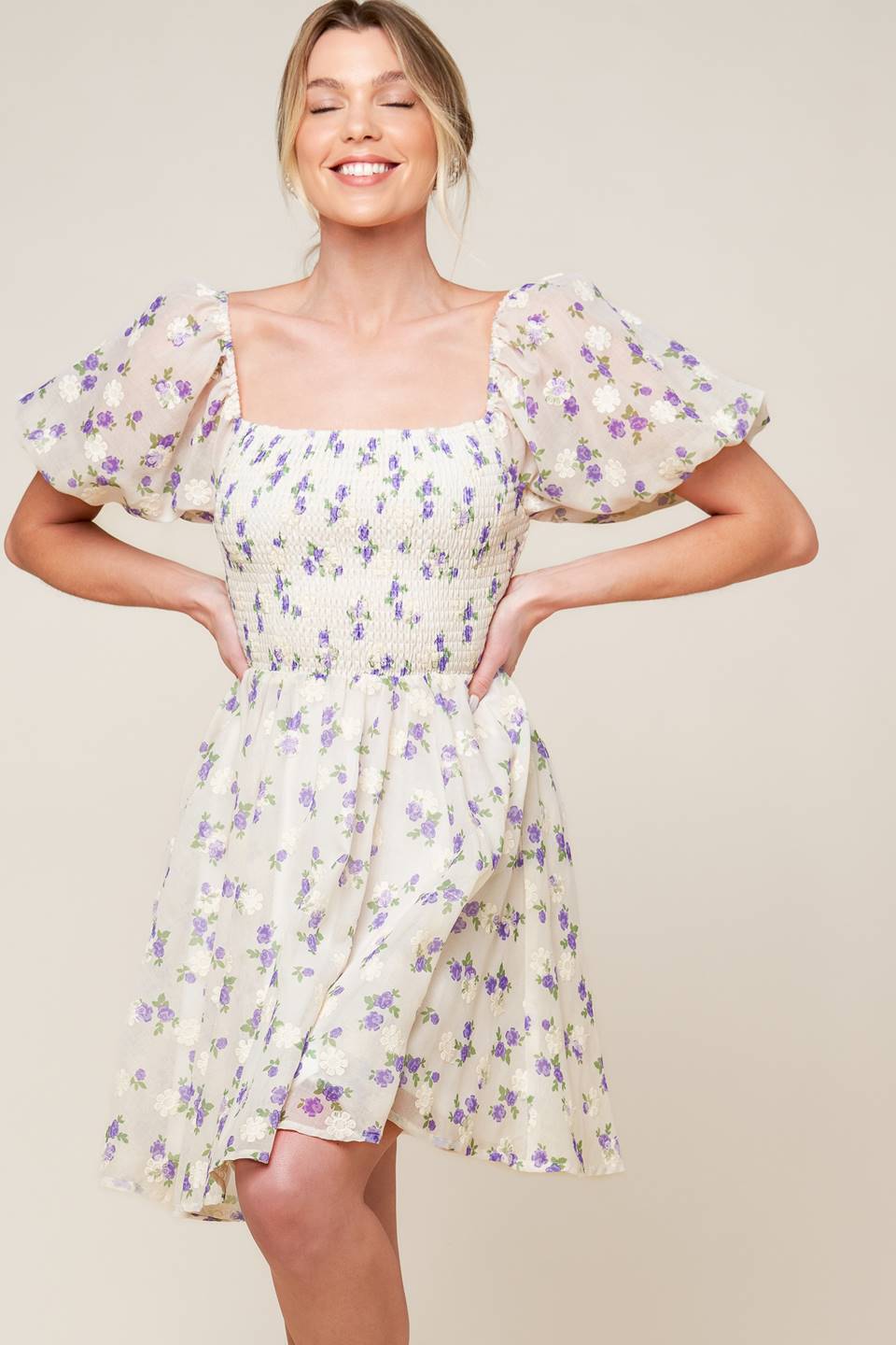 MAKING CONNECTIONS MINI DRESS - CREAM - FINAL SALE-Vavasi