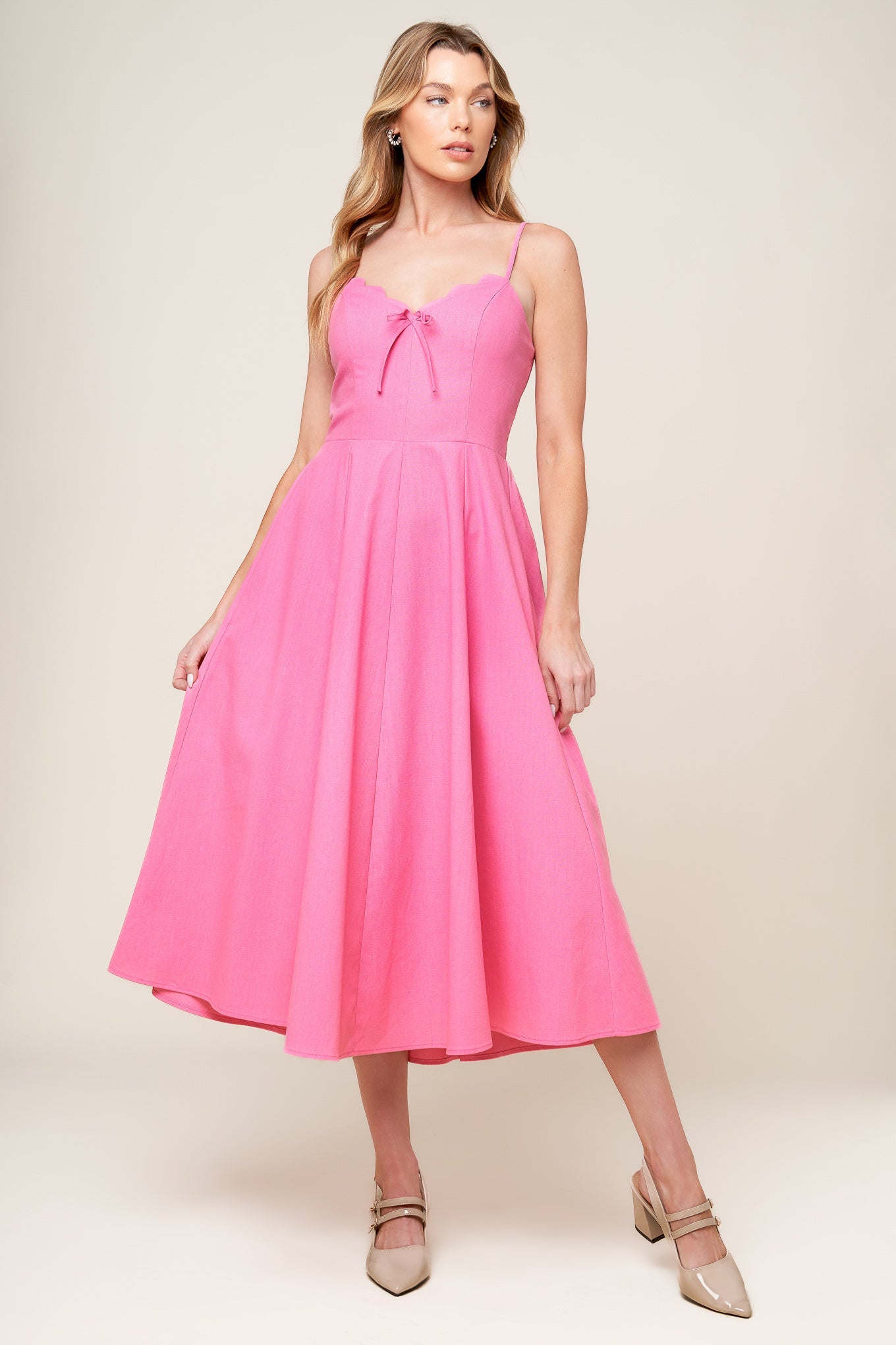 ROSEWATER PINK MIDI DRESS-Vavasi