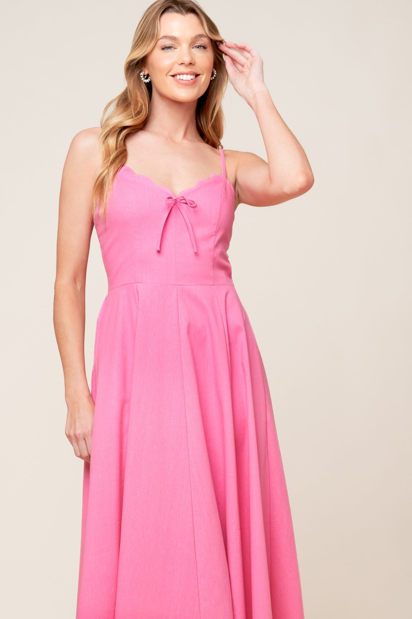 ROSEWATER PINK MIDI DRESS-Vavasi