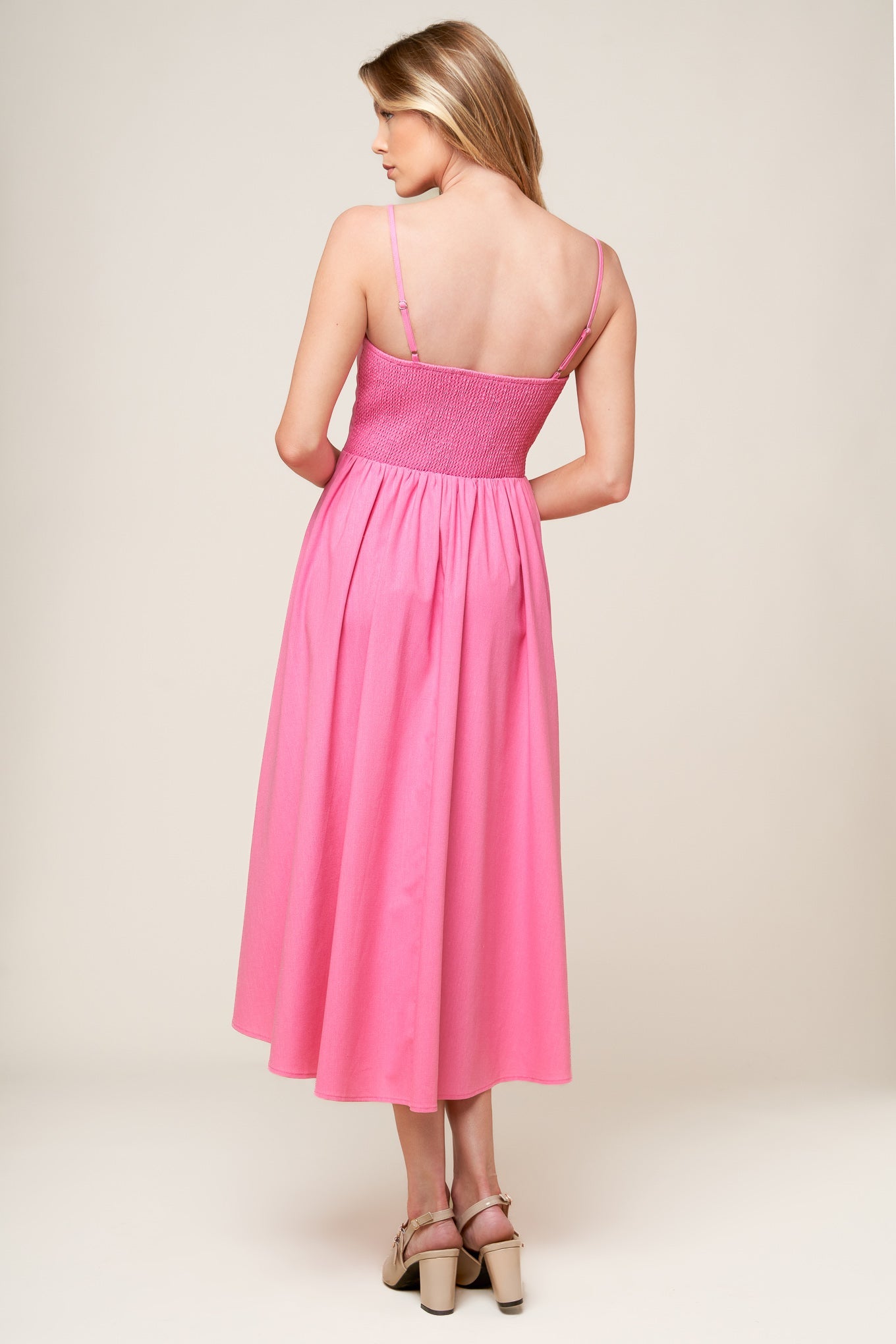 ROSEWATER PINK MIDI DRESS-Vavasi