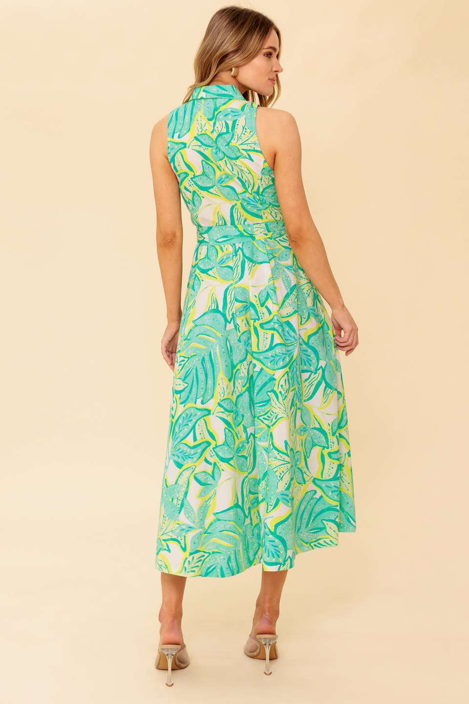 DAYS WITH YOU MIDI SHIRT DRESS - GREEN-Vavasi