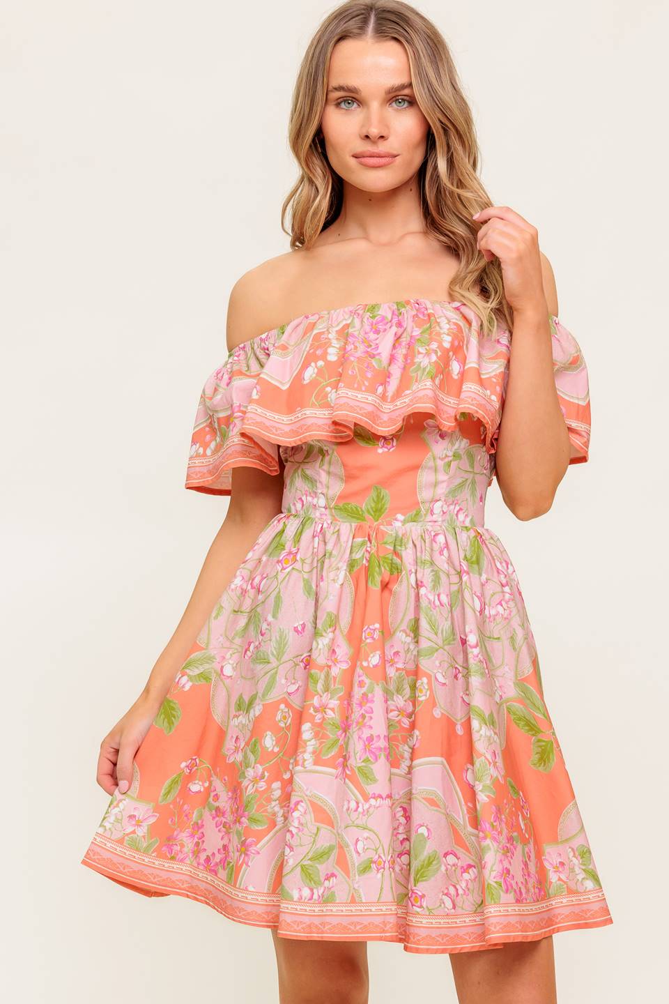 RAE MINI DRESS - CORAL-Vavasi