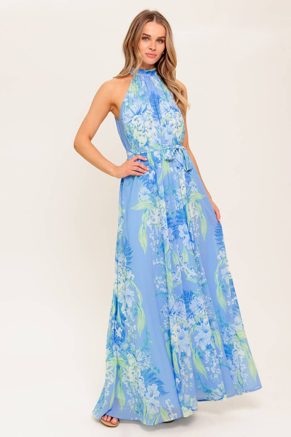 VACAY STATE OF MIND MAXI DRESS - POWDER BLUE-Vavasi
