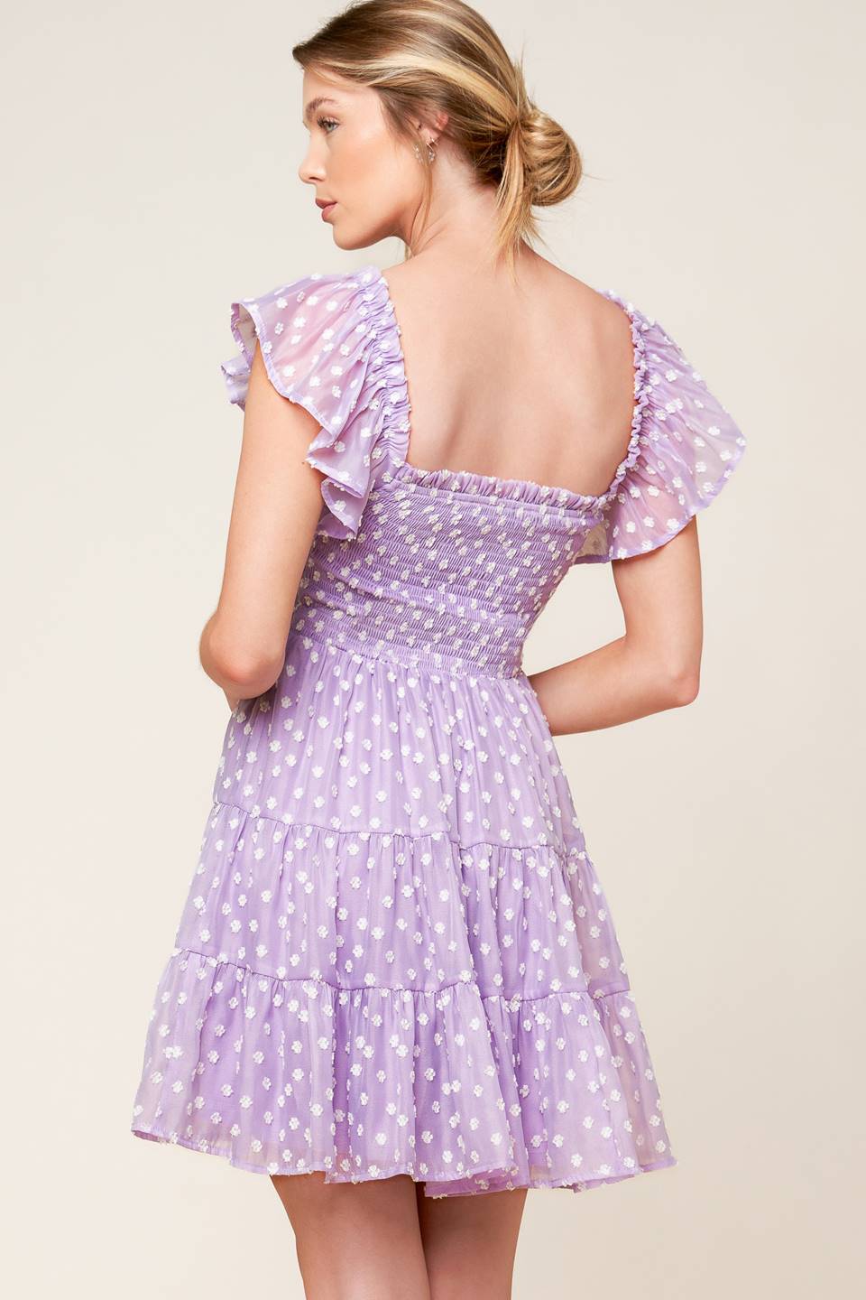 PLAYFULLY POSH LAVENDER MINI DRESS-Vavasi