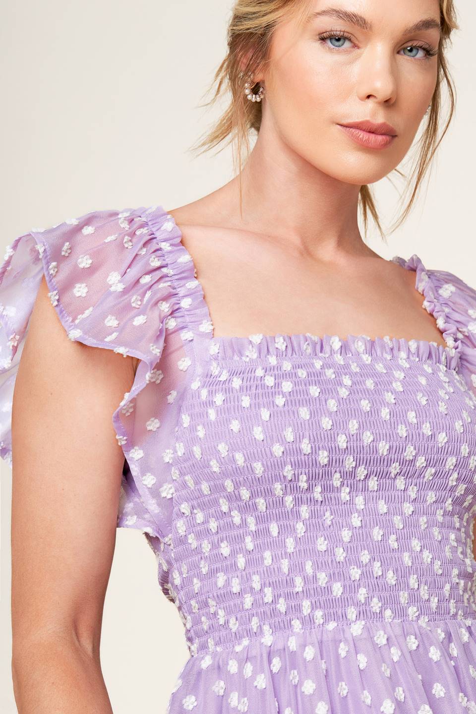 PLAYFULLY POSH LAVENDER MINI DRESS-Vavasi