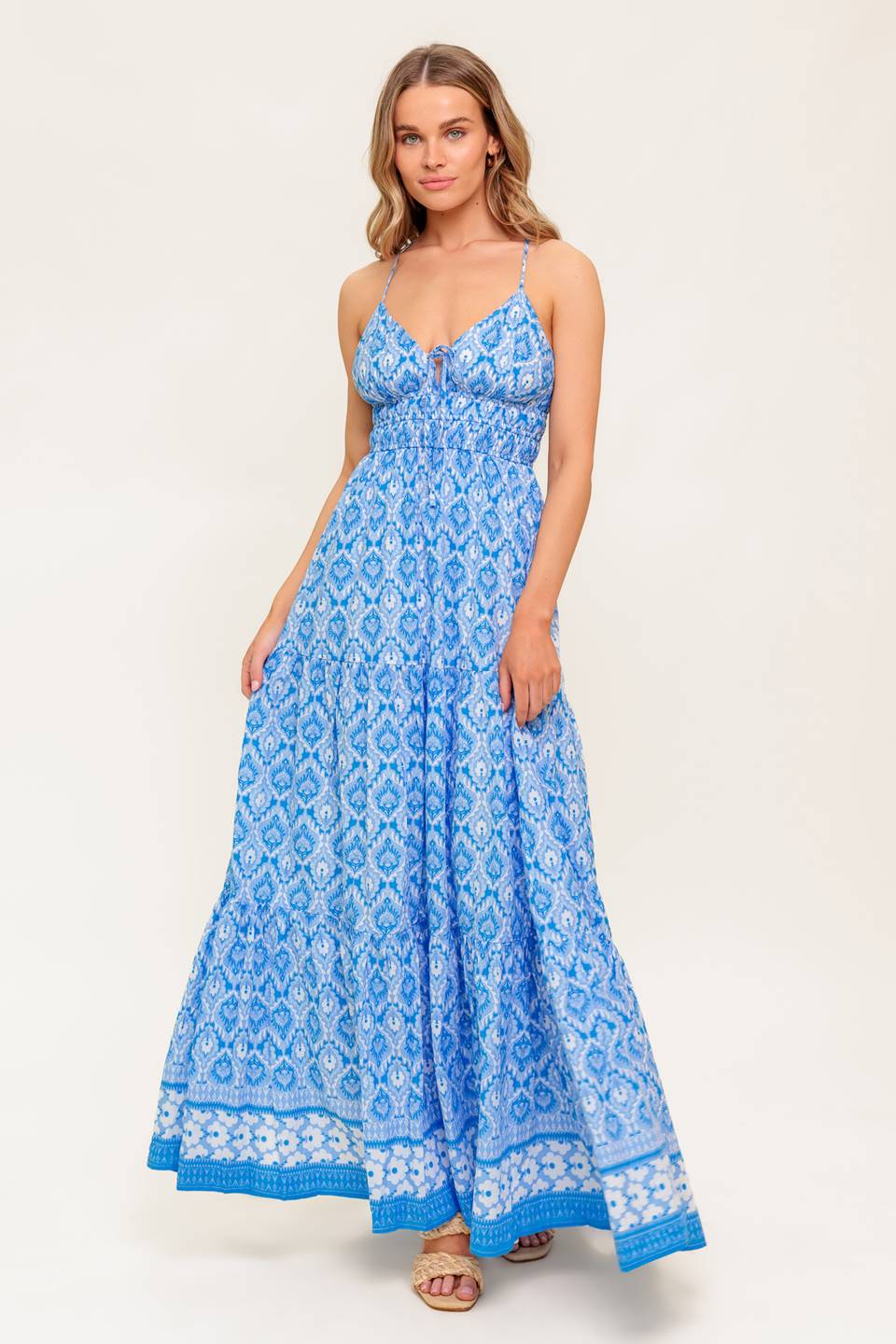 WILDFLOWER RHAPSODY MAXI DRESS - BLUE-Vavasi