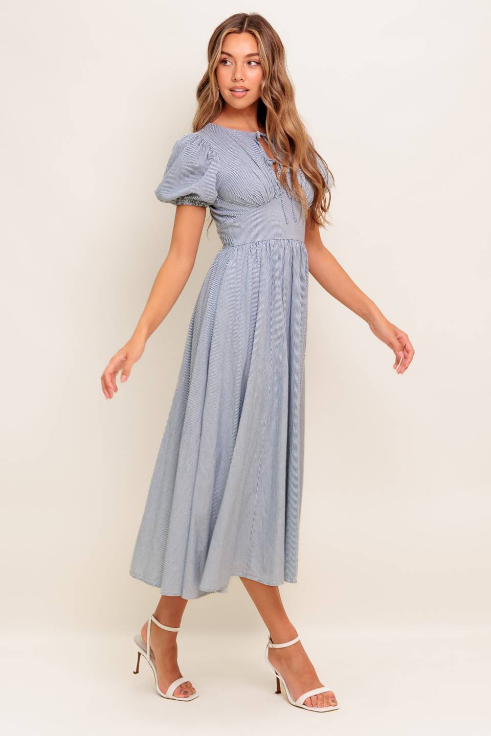 CHERIE MIDI DRESS - BLUE-Vavasi