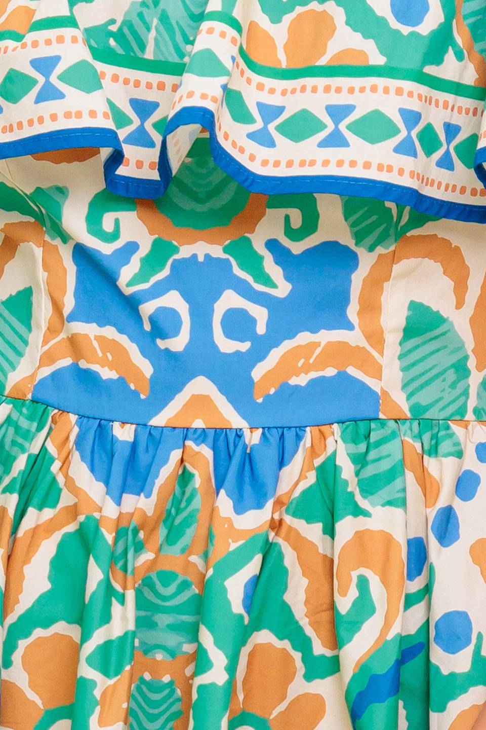 CAMBRIA MINI DRESS – SAGE & BLUE-Vavasi