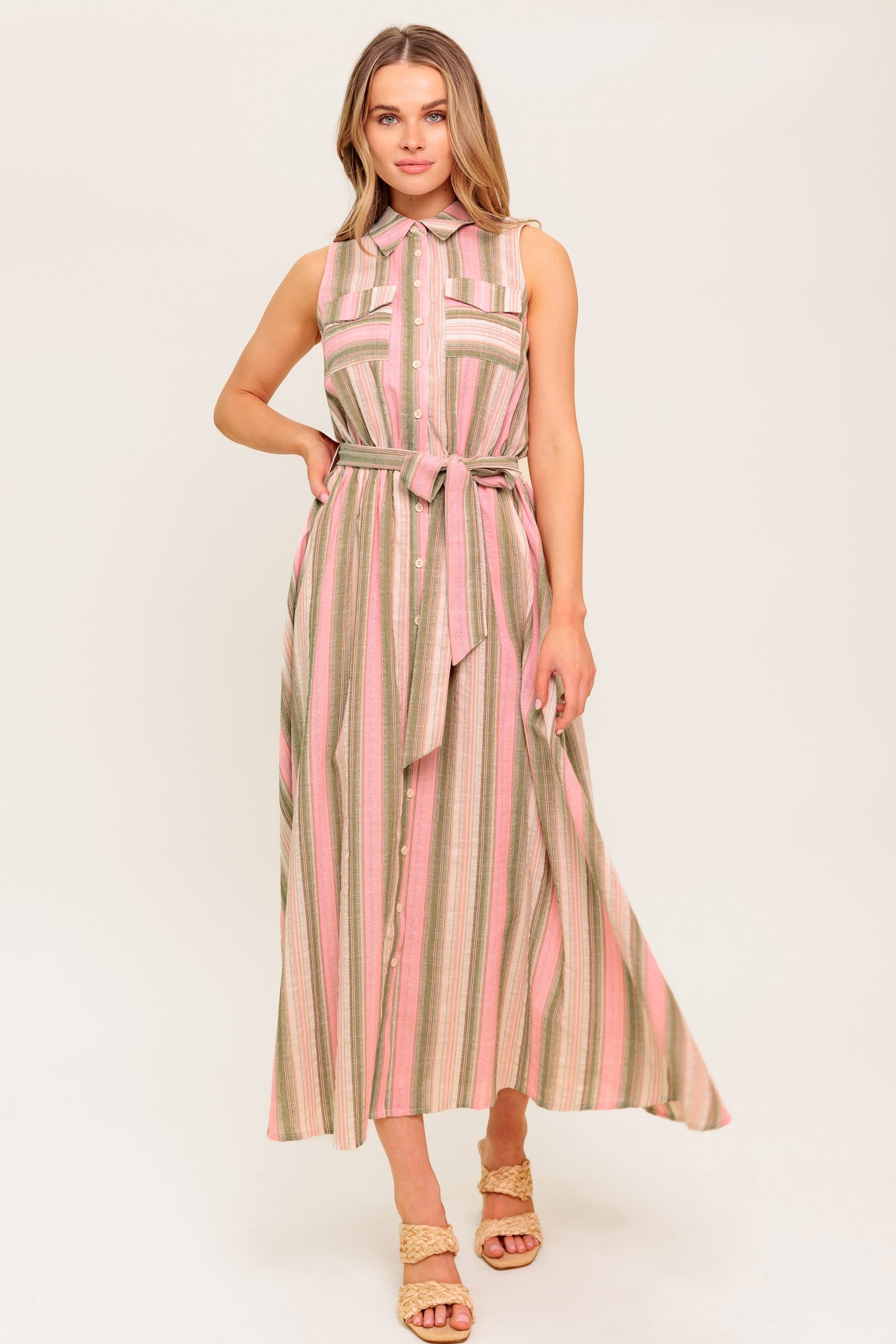 WINDSWEPT FIELDS MIDI DRESS - OLIVE-Vavasi