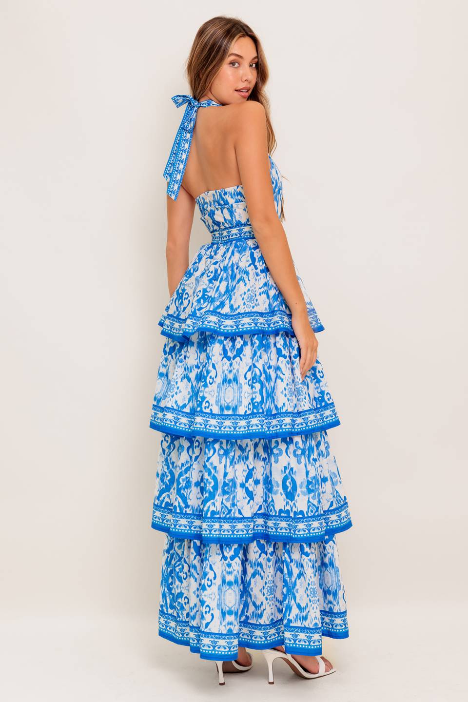 MALLORY TIERED MAXI DRESS - BLUE-Vavasi