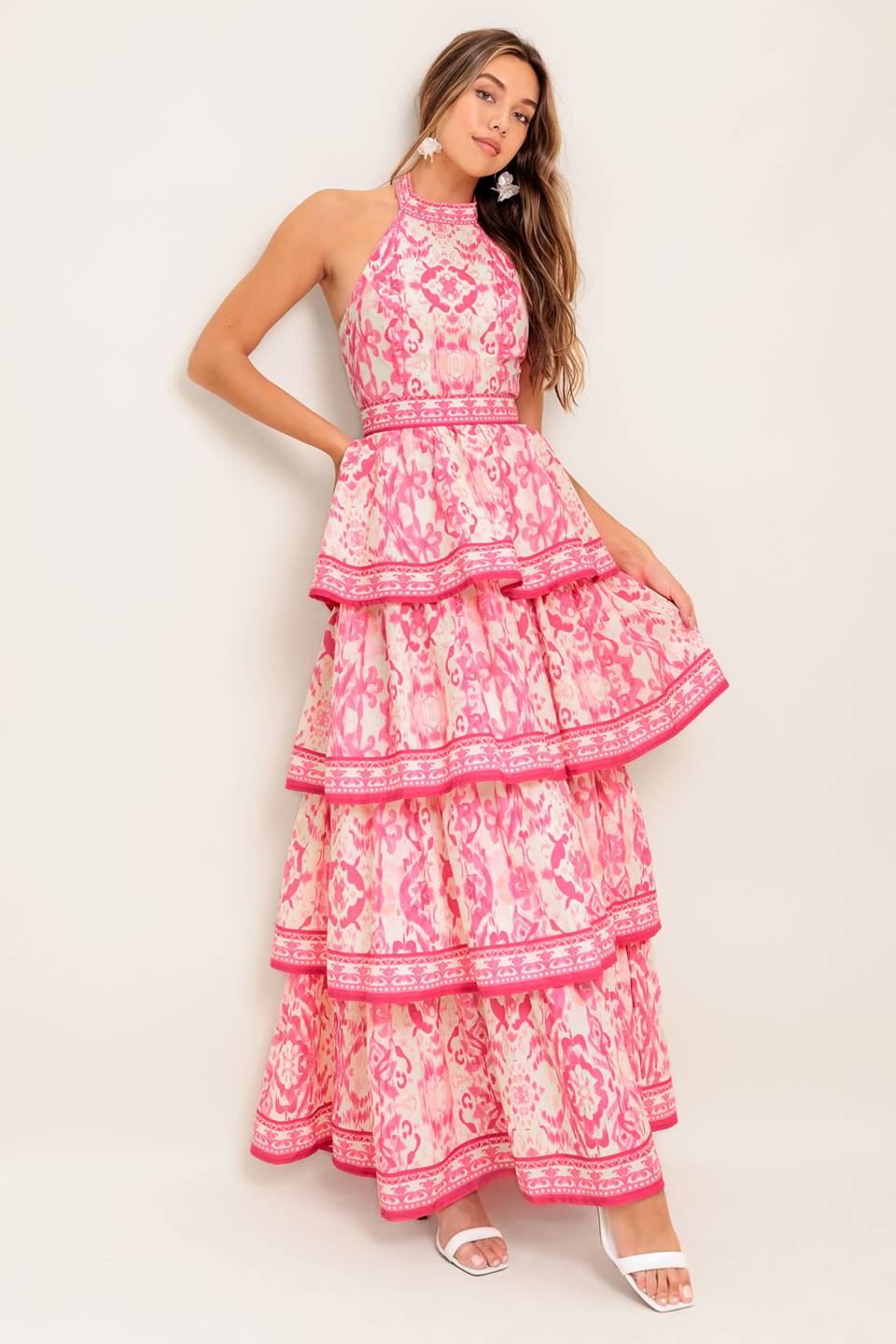 MALLORY TIERED MAXI DRESS - FUCHSIA-Vavasi