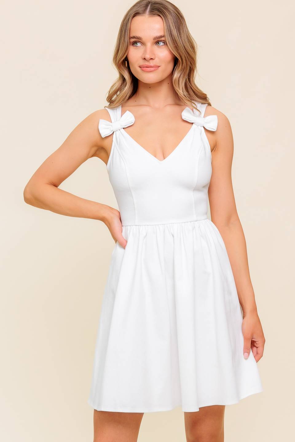 CALLA WHITE DENIM MINI DRESS-Vavasi