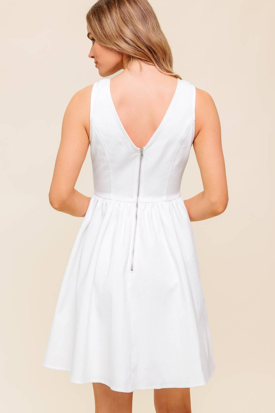 CALLA WHITE DENIM MINI DRESS-Vavasi