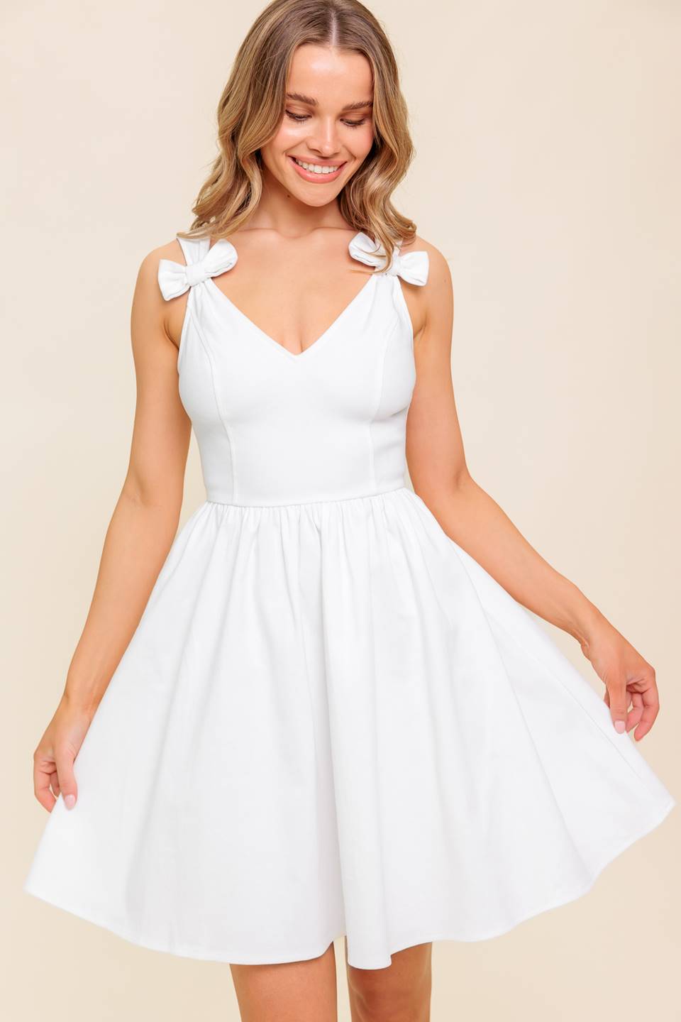 CALLA WHITE DENIM MINI DRESS-Vavasi