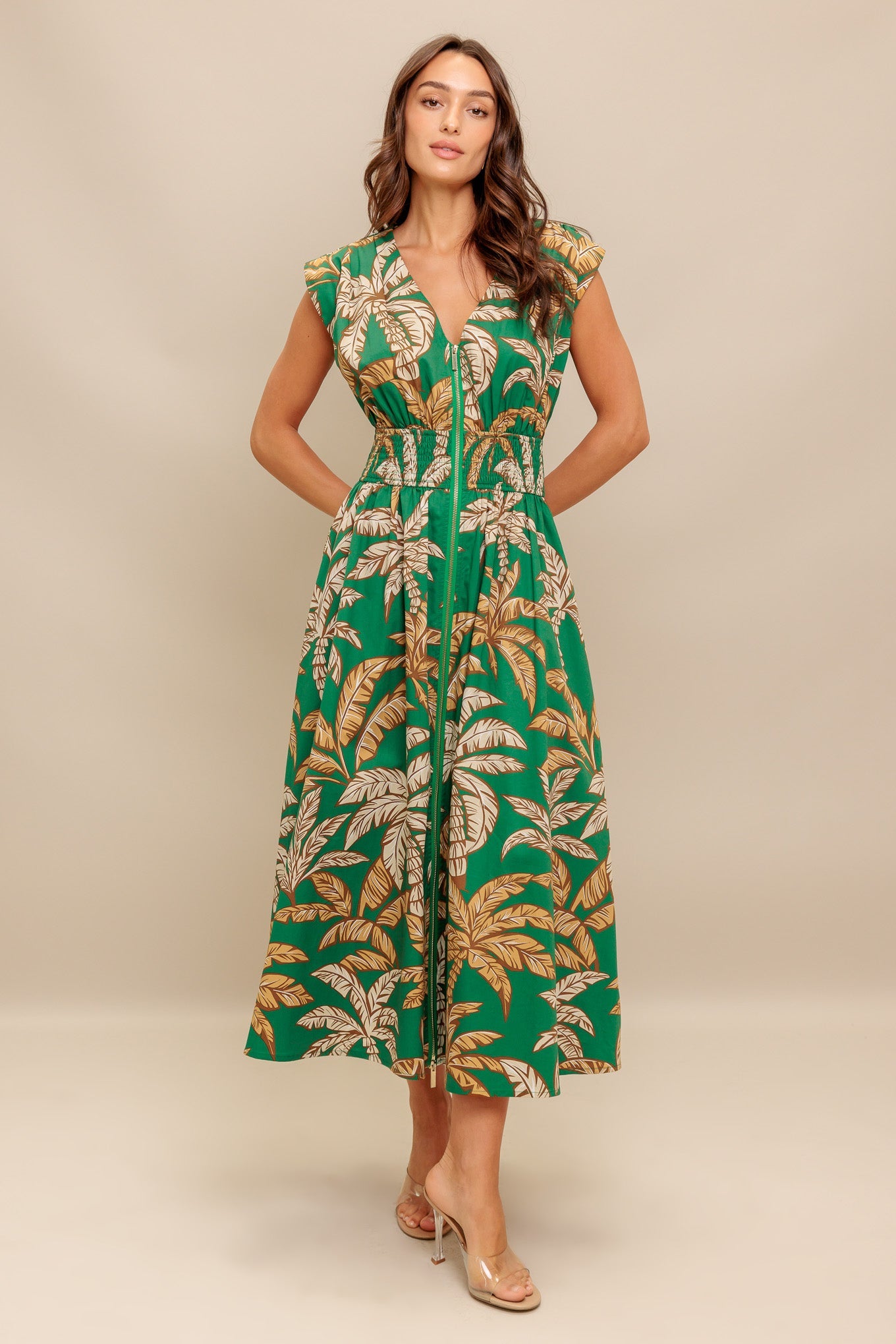 LUSH STILLNESS COTTON MIDI DRESS-Vavasi