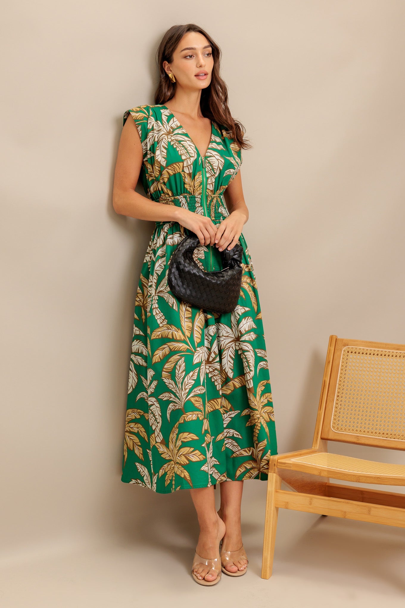 LUSH STILLNESS COTTON MIDI DRESS-Vavasi