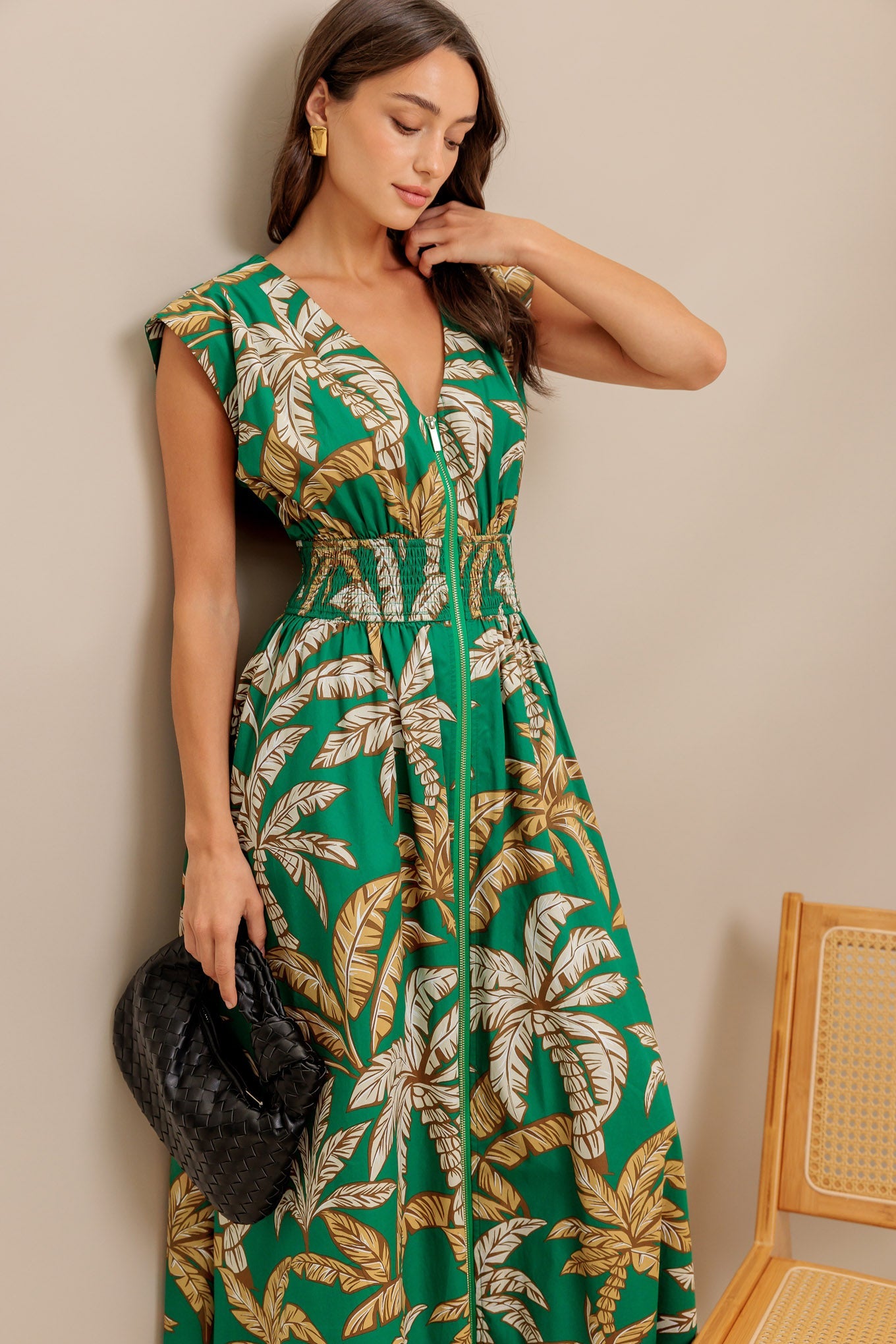 LUSH STILLNESS COTTON MIDI DRESS-Vavasi