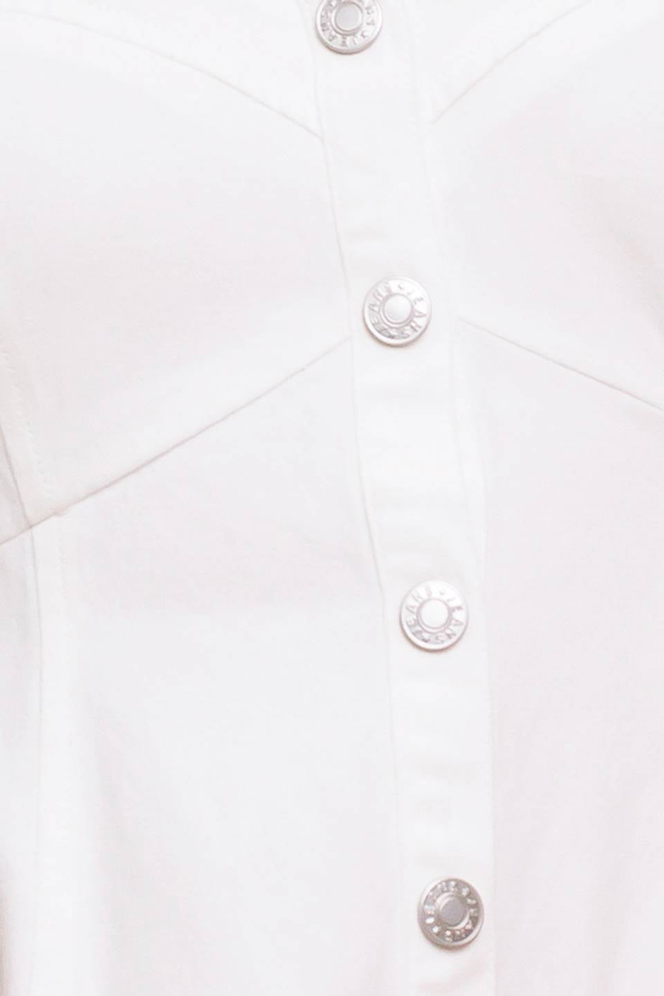 BREE BUTTON DOWN MIDI DRESS - WHITE-Vavasi