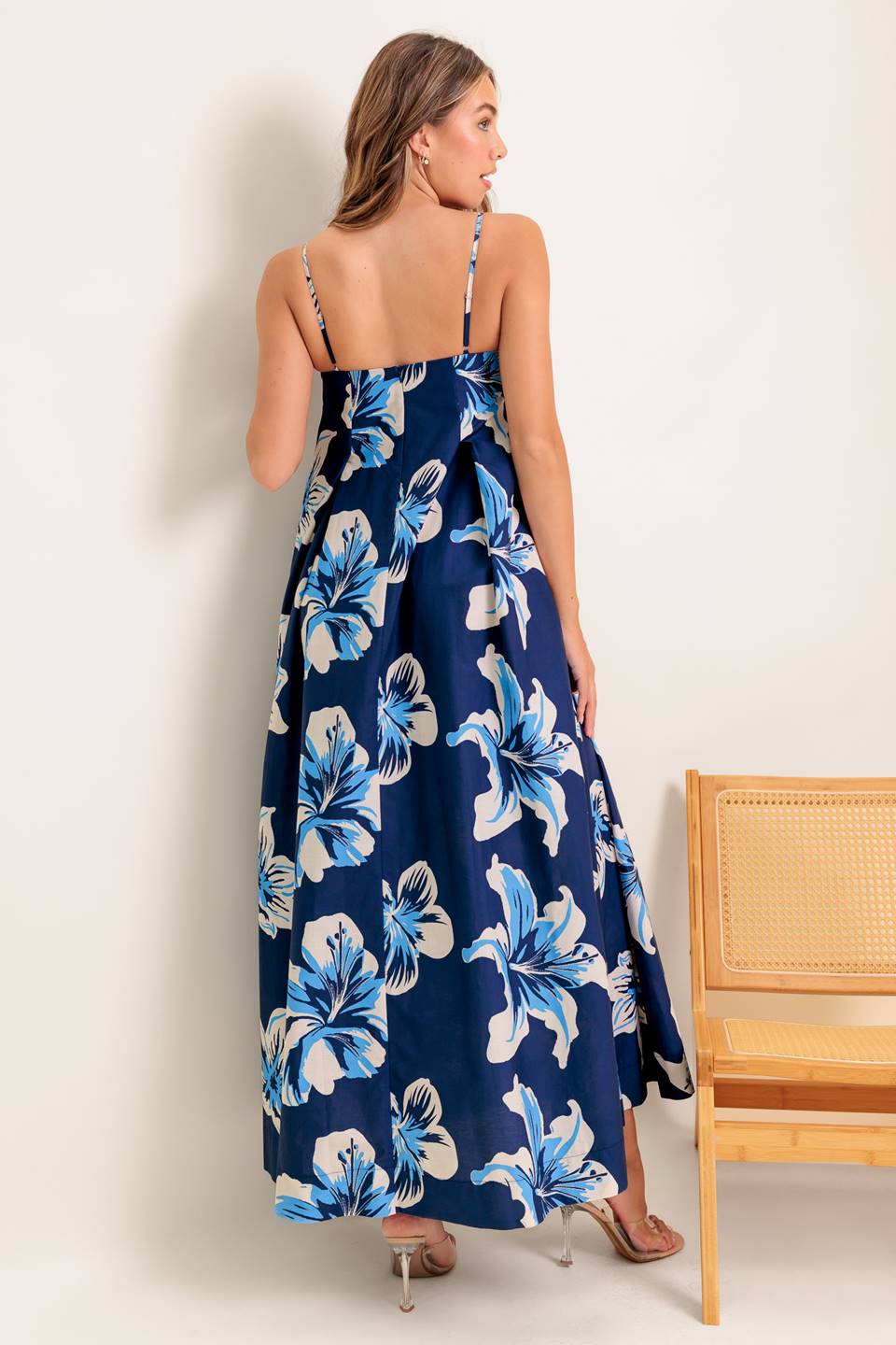 RAYA MAXI DRESS - NAVY FLORAL-Vavasi