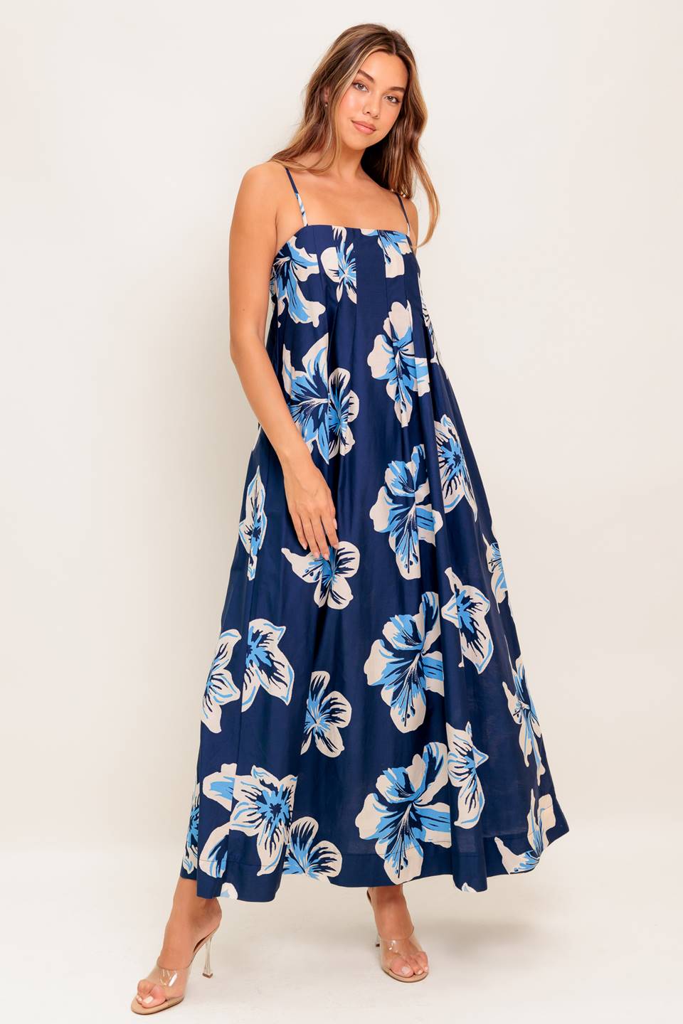 RAYA MAXI DRESS - NAVY FLORAL-Vavasi